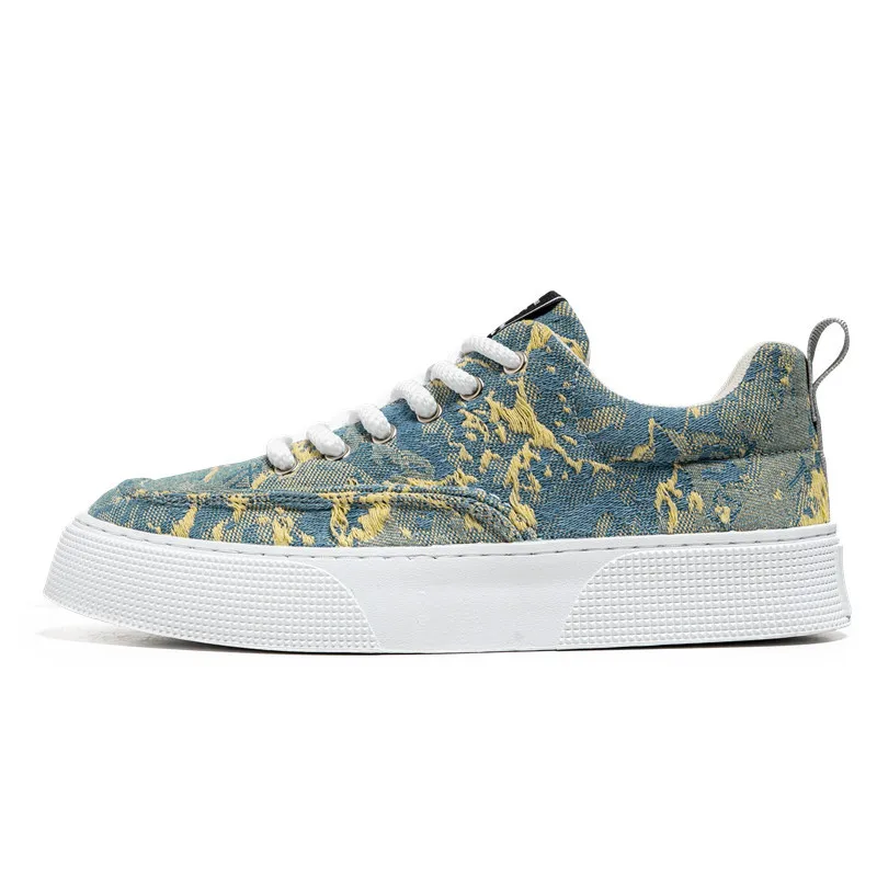 2025 Spring New Thick-Soled All-Match Casual Sneakers Female Couple National Trend Niche Denim Blue Couple Bread Shoes Male 5