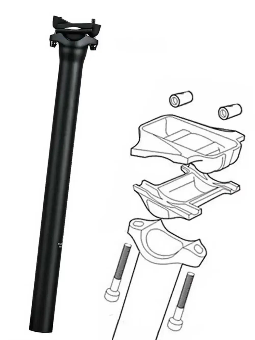 Bicycle Seat Post Carbon Light 25.4/27.2/30.9/31.6mm MTB/Road Bike Seatpost 300/350/400mm