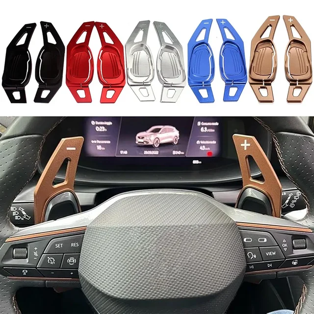 Palettes de changement de vitesse de voiture pour Cupra Formentor 2019,Cupra Ateca,Leon Hybrid 2020-2022 vitesse du volant de voiture ​ ​ Palettes de changement de vitesse d'extension 1