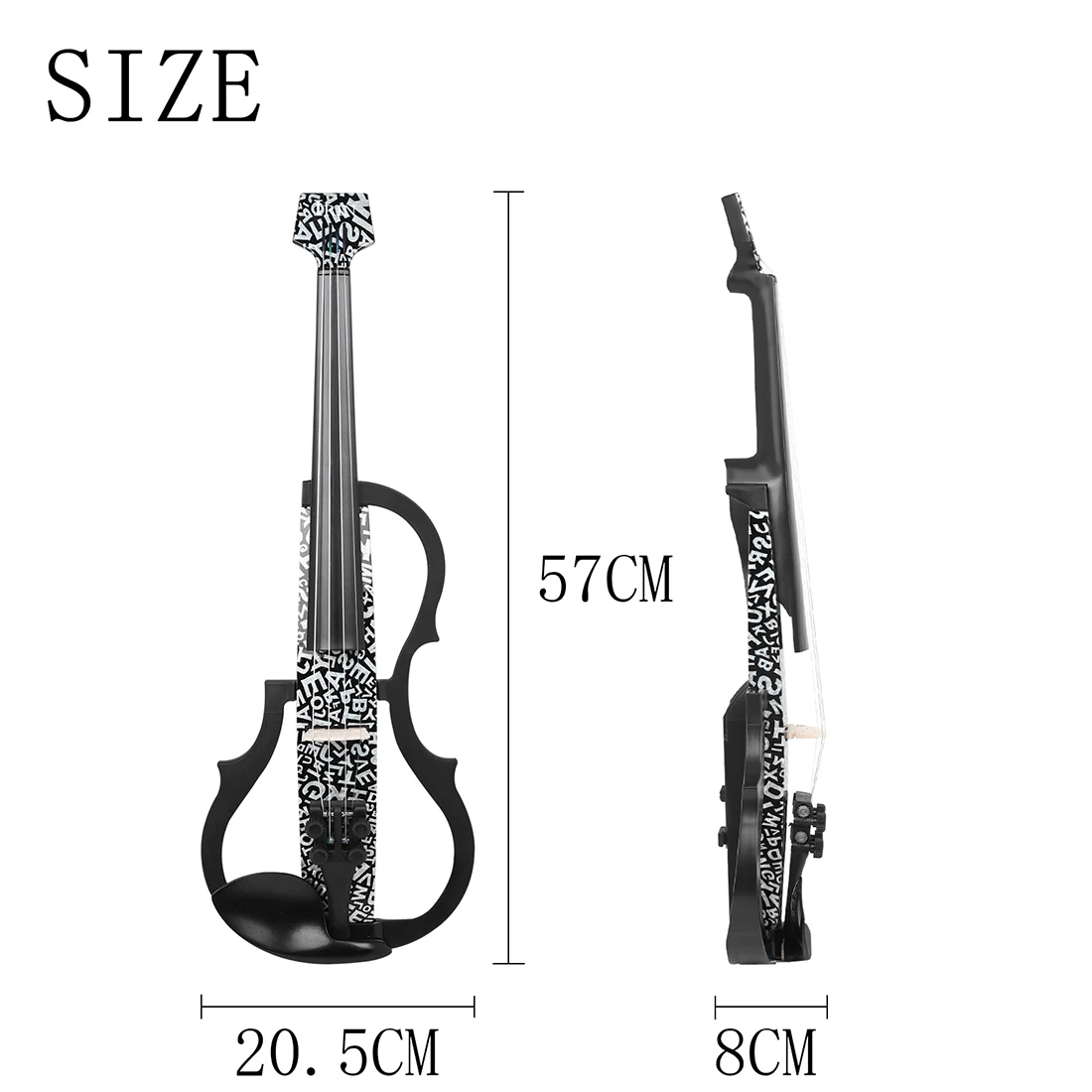 IRIN 4/4 Headless Violin Carbon Fiber Electric Violin With Bow Case Tuner Headphone Cable Shoulder Rest Parts & Accessories