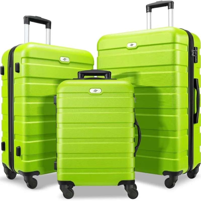 3 Piece Hard Shell Luggage Set , Spinner Wheels, TSA Lock, 20 24 28 inch Sizes 2