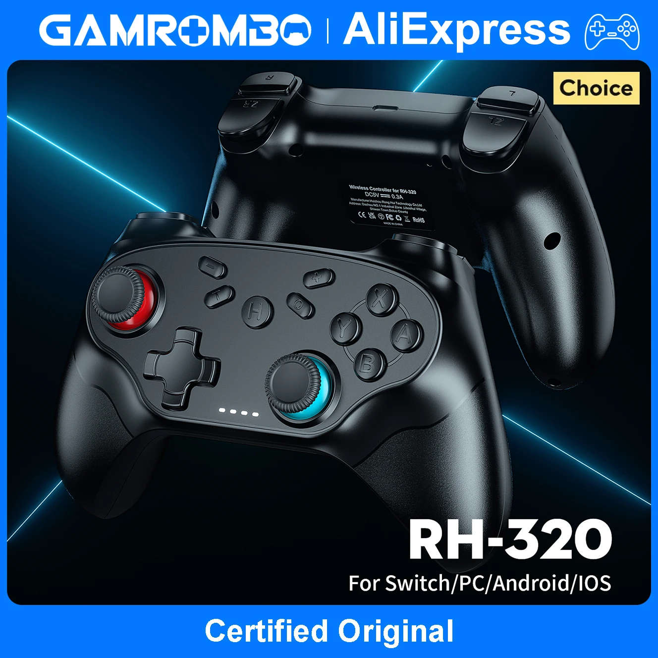 GAMROMBO Controller For Switch Oled/Lite/PC Wireless Game Joystick W/ 6-axis Gyro Turbo Vibration Gamepads Remote_voghion.com