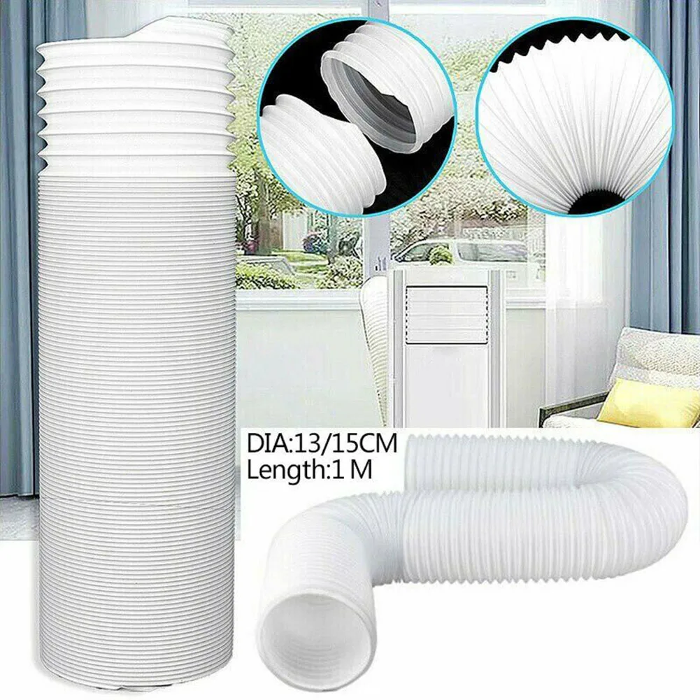 

1M 130/150mm Extra Long Air Conditioner Exhaust Pipe PVC White Duct Extension Exhaust Hose Home Improvement Supplies Accessories