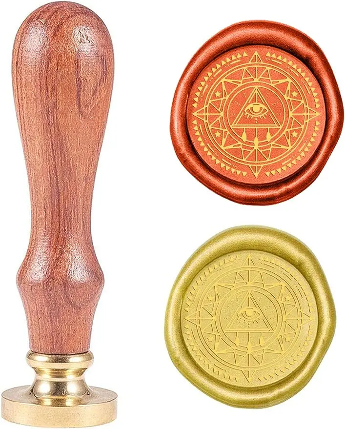 

1PC Wax Seal Stamp Kit 25mm Eye Retro Brass Head Sealing Stamps with Wooden Handle, Removable Sealing Stamp Kit for Wedding