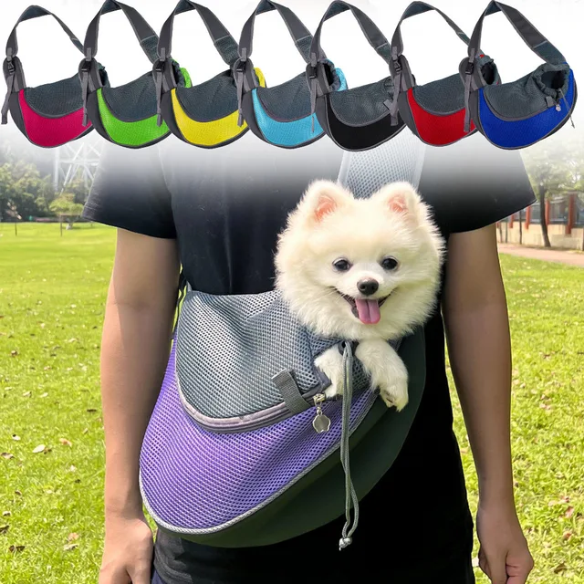 1pcs Pet Cat Dog Carrier Backpack Travel Tote Shoulder Bags Mesh Sling Carry Pack Pet Carrying Supplies Crossbody Shoulder Bag 3