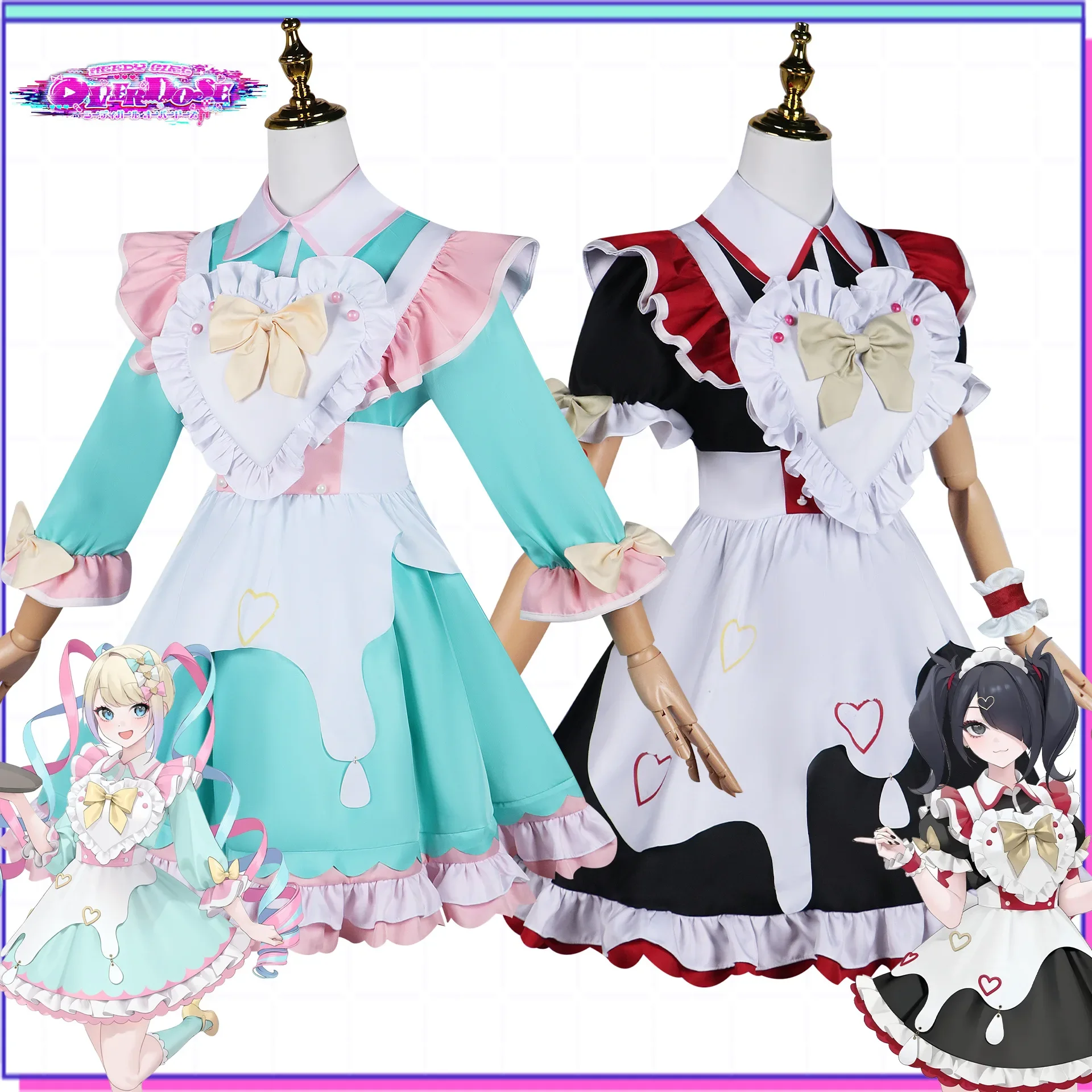 

Game Needy Girl Overdose KAngel New Cosplay Costume Needy Girl Ame Chan Cosplay Costume Lolita Maid Dress Party Costume Anime