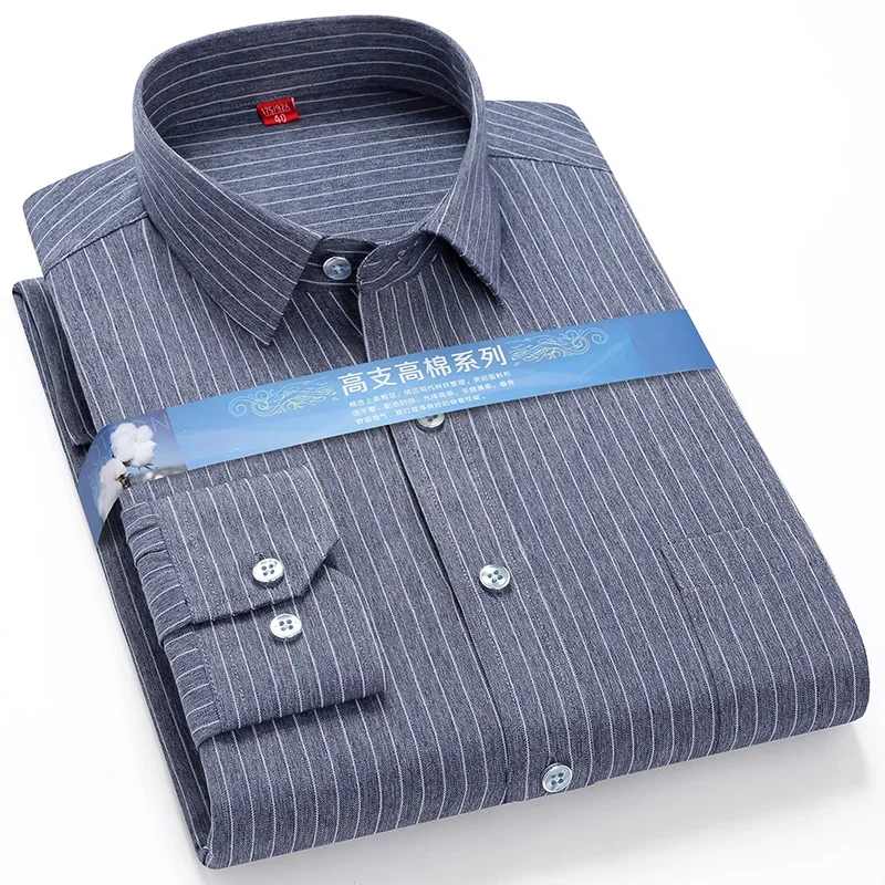 

Рубашка мужская Повседневная Деловая с нагрудным карманом, жаккардовая формальная сорочка с длинными рукавами, модный крой Regular Fit, простой уход