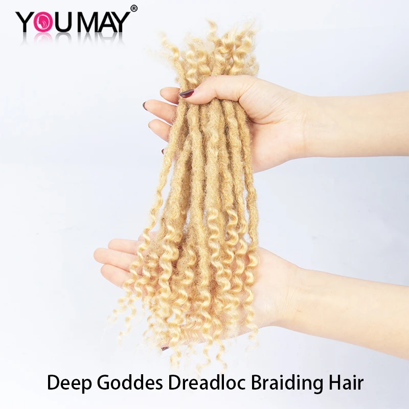 Menselijk Haar Dreadlock Extenties Diepe Godin Menselijk Haar Angst Loc Kleur Godin Vlecht Haar Voor Zwarte Goddes Loc Youmay Maagd