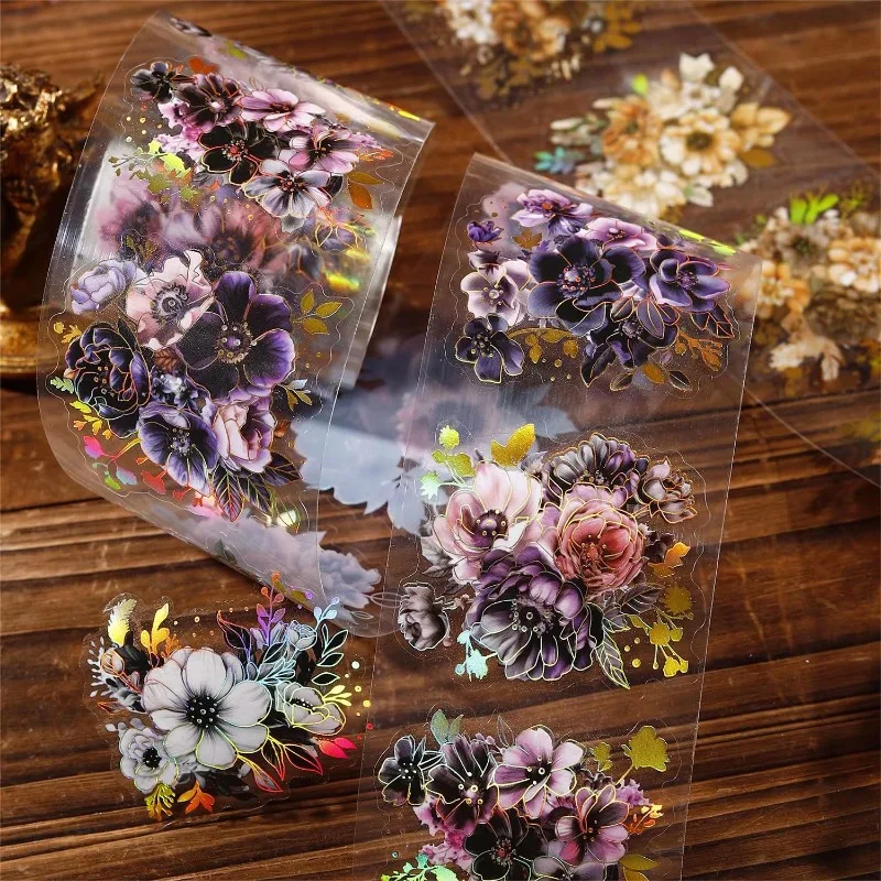 1 롤 2M 테이프 PET 자정 정원 식물 용품 원장 DIY 재료 순환 스티커 접착제 스티커 스크랩북 60mm * 2M