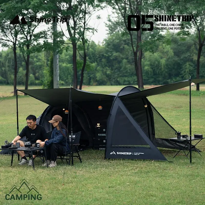 SHINETRIP トンネルテント サンドカラー Shinetrip 05 Series Ultralight Camping Tent with Shade Canopy