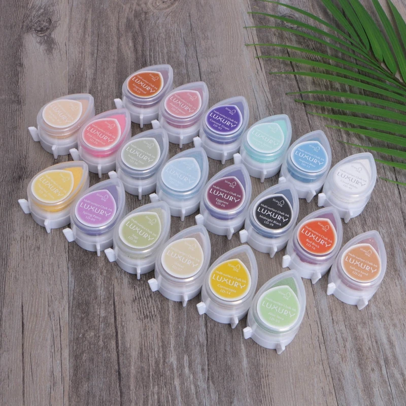 Water-drop Ink Pad Colored Finger Stamp Pigment Craft Stamper Easter Supplies Student Card Making DIY Crafts