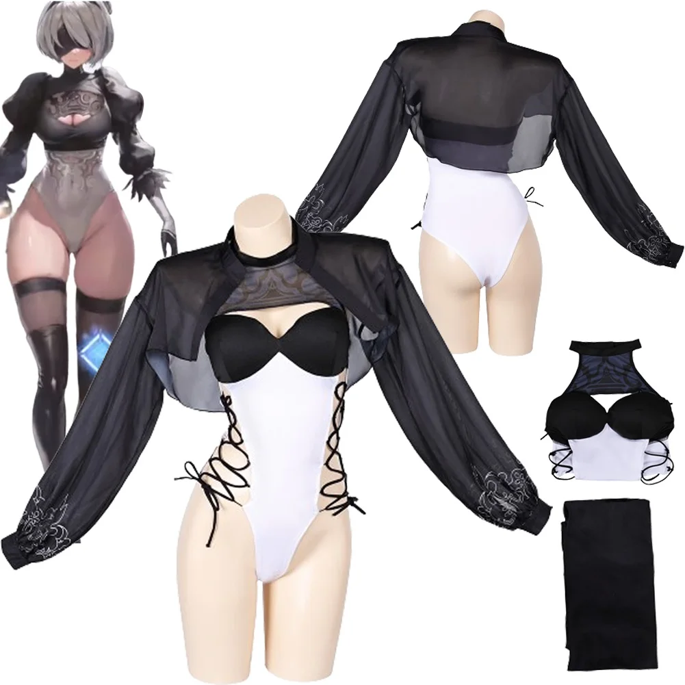 

Купальник-бикини для косплея No2 Тип B, костюм аниме, купальник NieR:Automata, летние костюмы, женский наряд для вечеринки на Хэллоуин