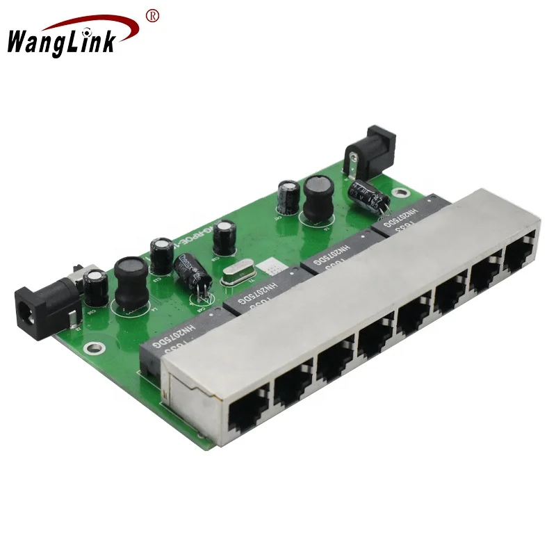 Wanglink custom 10/100Mbps 24V Power Supply 8 RJ45 Ports Reverse PoE Switch with VLAN reyee 8 port 100mbps 2 uplink port 1000mbps 8 of the ports support poe poe power supply max poe power budget is 110w unmanaged switch desktop