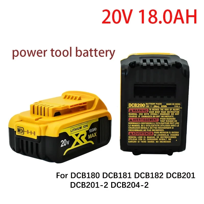 

The latest Dewalt 20V18.0AH lithium-ion battery power tool can be used for replacing DCB184 DCB181 DCB182 DCB200 18V batteries