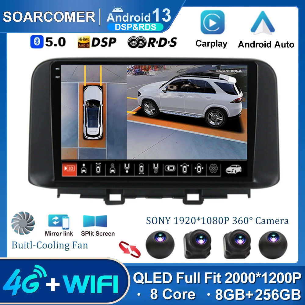 

Android 13 For Hyundai Encino Kona 2018 2019 Car Multimedia Player GPS Navigation Radio Camera Headunit QLED IPS Screen WIFI DVD