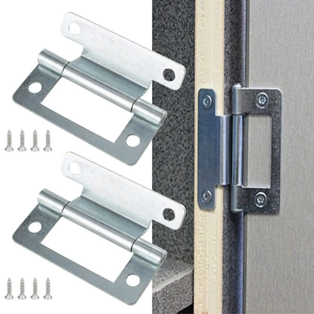 Iron Silver Door Hinges for 15-19mm Thick Doors