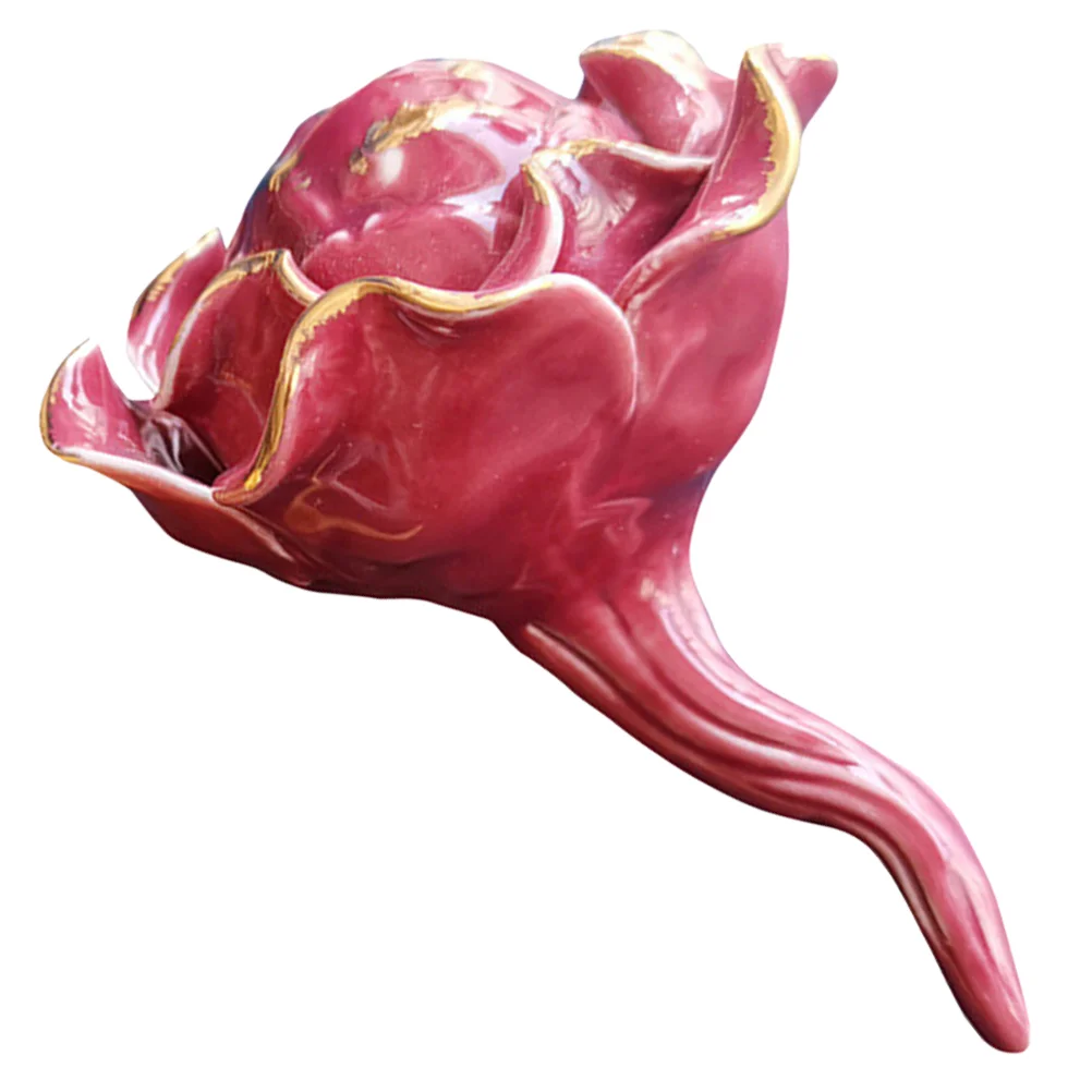 

Ceramic Flower Gold Edge Petal Ornaments Women's Dressing Table Crafts Classical