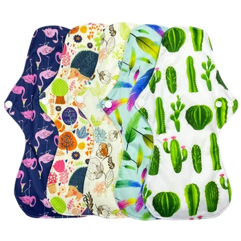 Assorbenti mestruali riutilizzabili in bambù organico da donna da 5 pezzi Assorbenti lavabili assorbenti per assorbenti in tessuto per periodo di flusso pesante 1