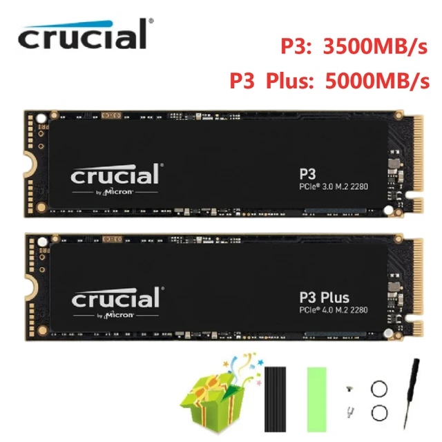  Crucial P3 Plus 2TB PCIe Gen4 3D NAND NVMe M.2 SSD, up