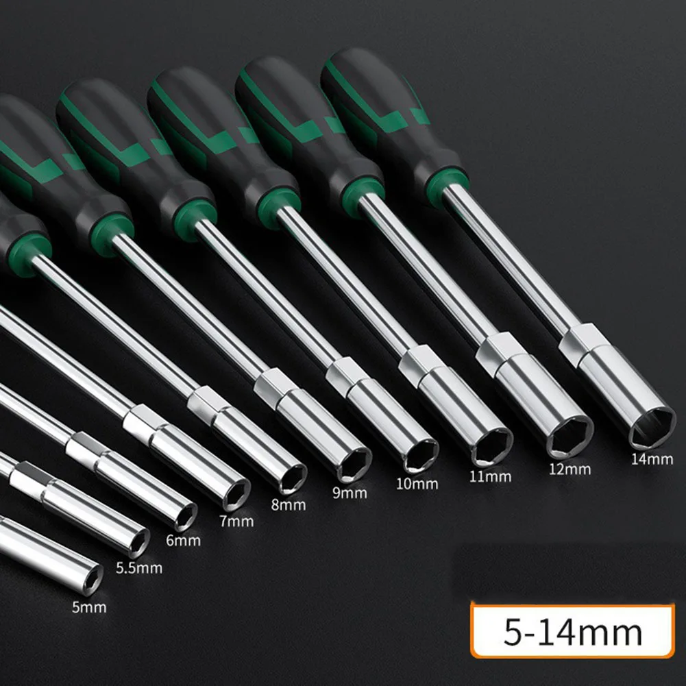 1pc Schraubendreher Steckschlüssel Hex Schraubendreher Sechskantmutter Schlüssel Verlängern Fahrer 5/5,5/6/7/8/9/10/11/12/13/14 Metall Hand Werkzeug Teile – Detail 1