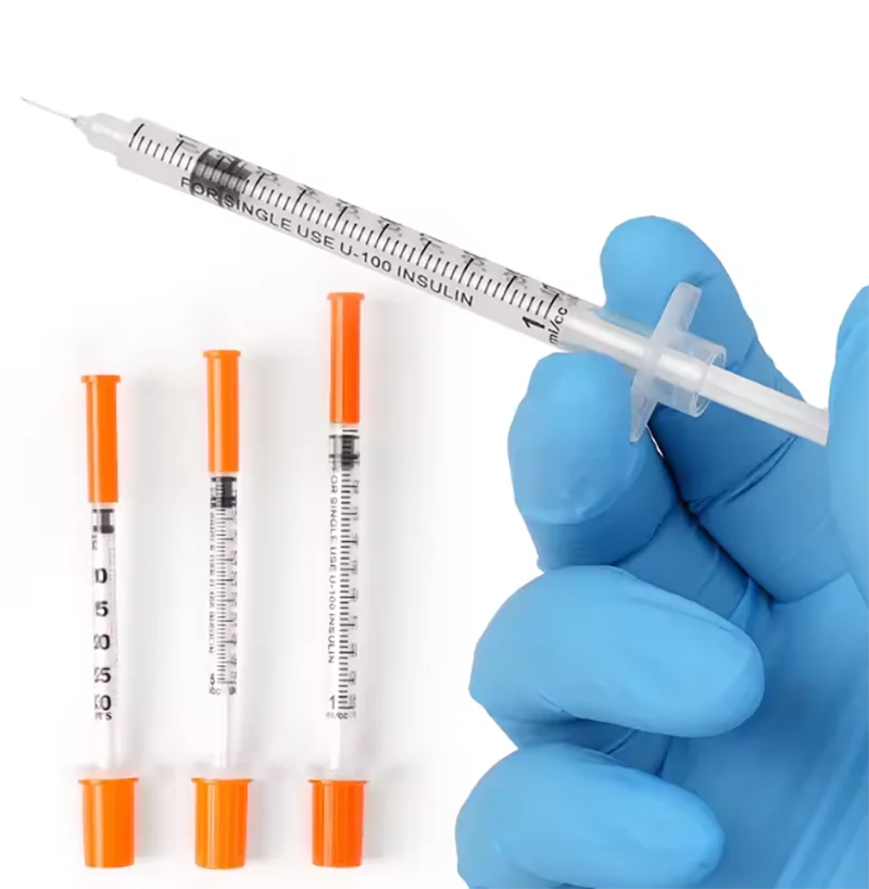 100 Stück/Box 0,3ml/0,5ml/1ml Kleinkapazitäts-Sterile Insulinspritzen Einzeln Verpackt für Haustiere Veterinärgebrauch