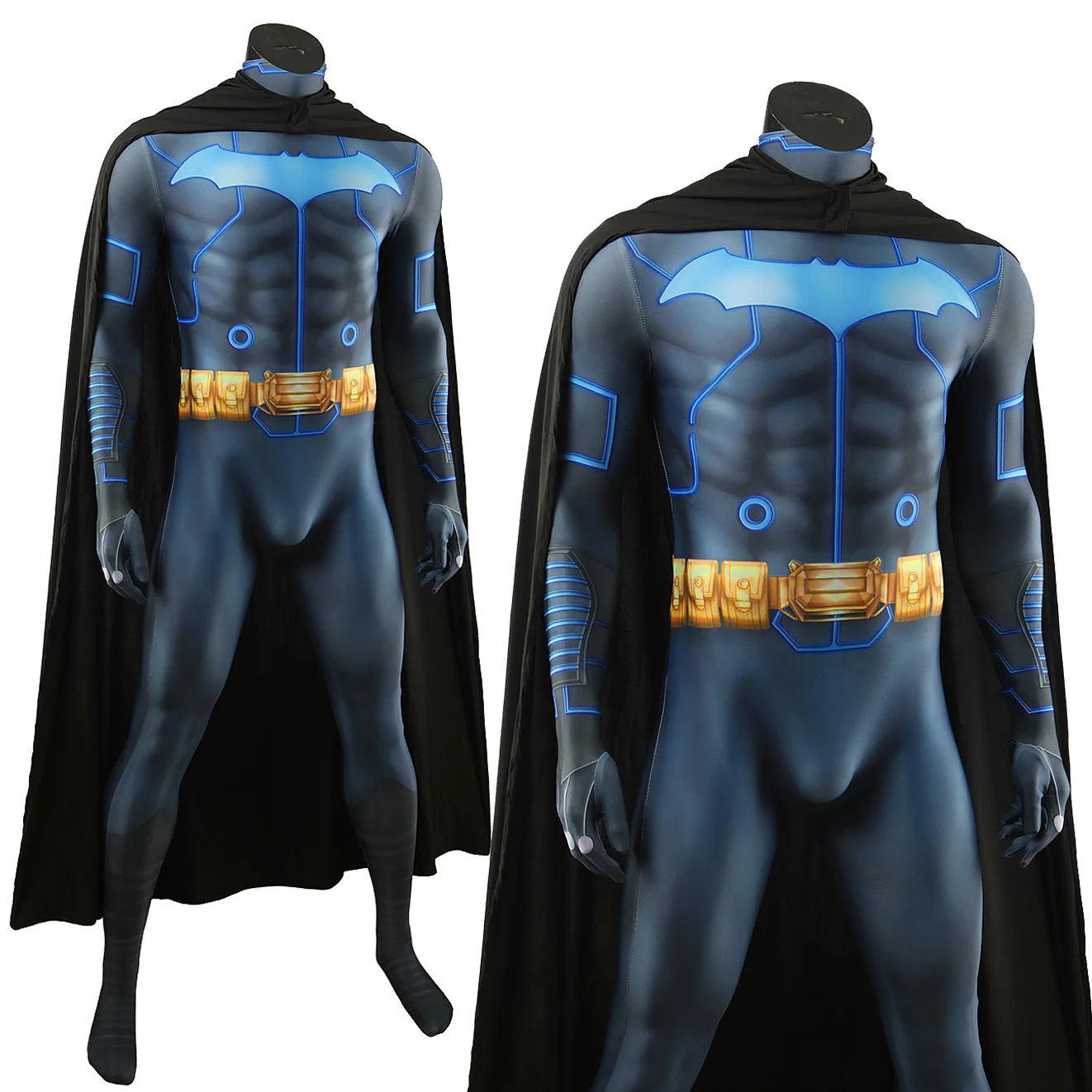 DC-Inspired Batman Spandex Bodysuit Cosplay Costume for Boys