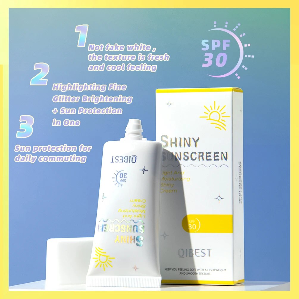 2 In1 Sunscreen Face Lotion UV Protection Highlighting Makeup Sunscreen Shiny Brightening Sun Cream Anti-Aging Skin Care face sunscreen