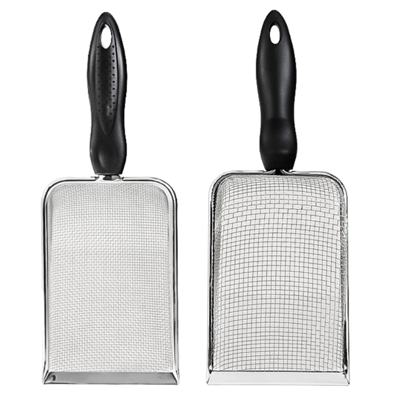 

N0HB Лопата из нержавеющей стали для песка для рептилий, совка, мелкоячеистое сито, очиститель для мусора для рептилий, лопатка