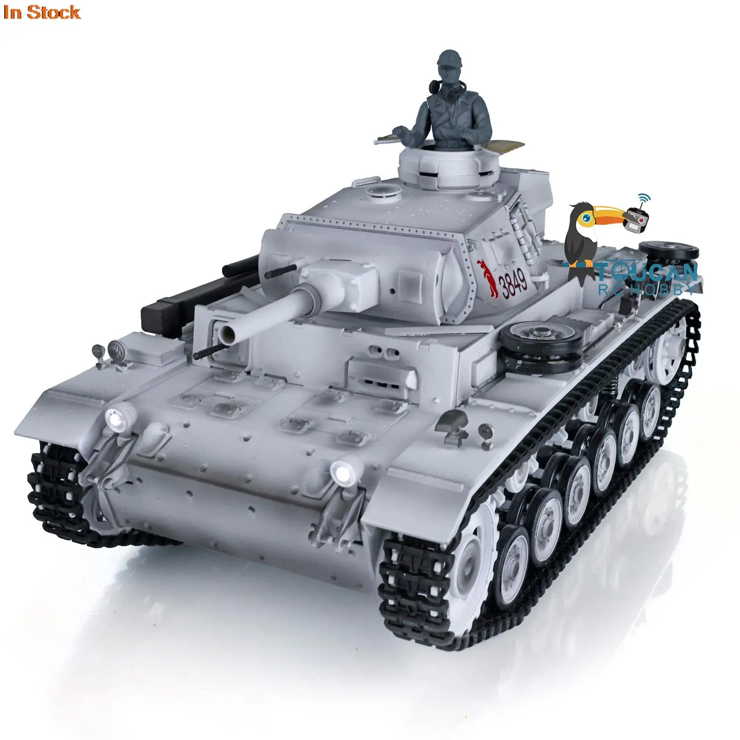 Heng Long 1/16 Snow FPV Camera 7.0 Customized Panzer III H RTR RC Tank 3849 Metal Wheels Gearbox Army BB Smoke Unit Toys TH17378 4