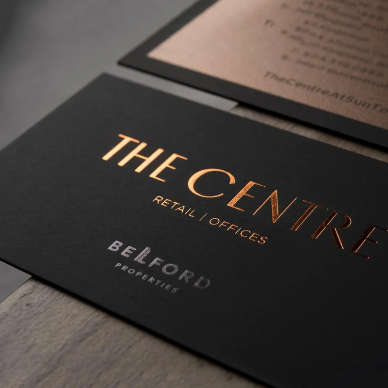 100PCS Business Card High-end Gold foil Double-sided Printing Business Card Paper 90*54MM
