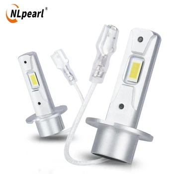 NLpearl H3 LED 자동차 헤드라이트 전구, 팬리스 안개등, 주간 주행등, 매우 밝은 안개등, 6000K 12V, H3 H1, 2 개 상품 이미지