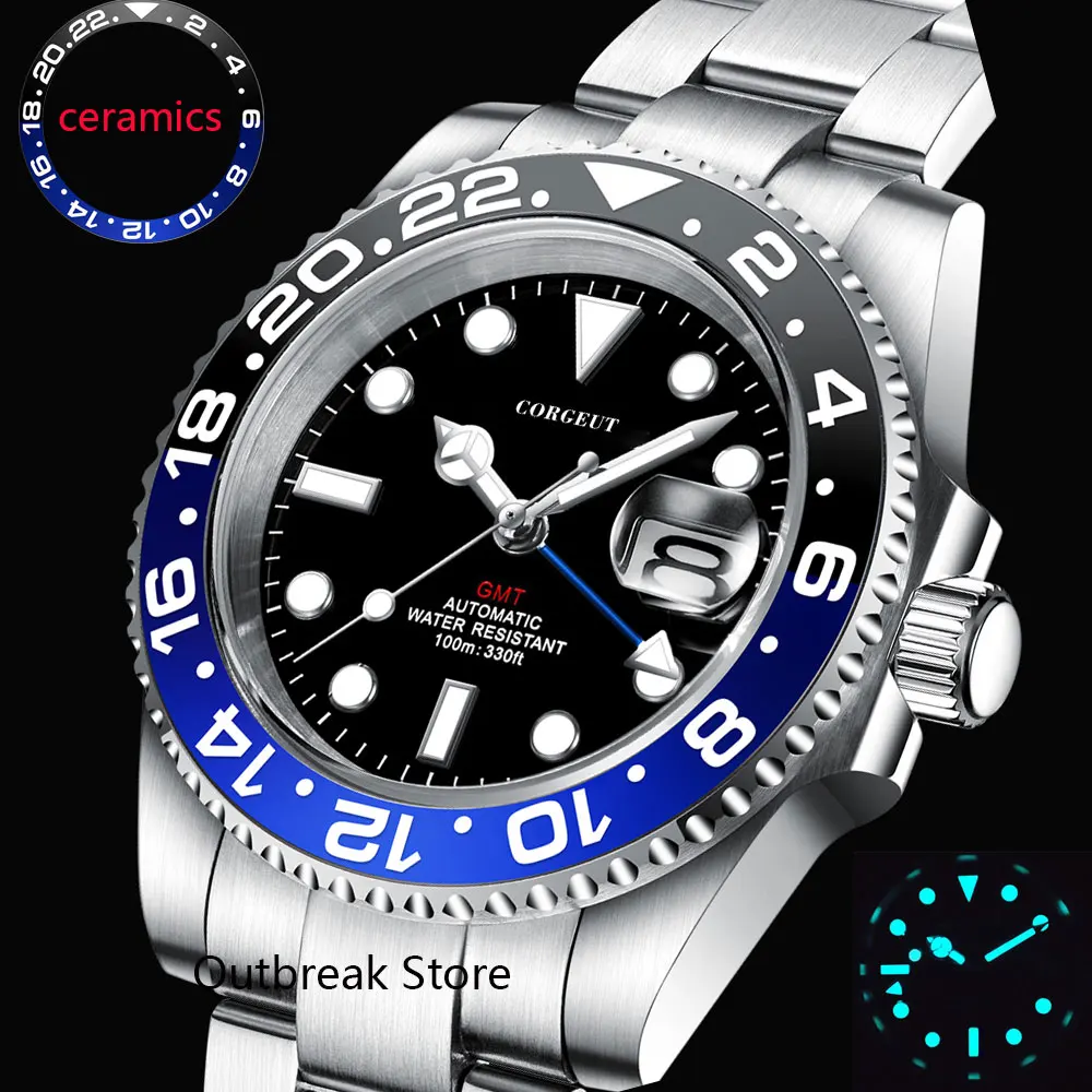 NH34 Mechanical Wristwatch Stainless Steel GMT Watch Sapphire Glass Men Watches mechanical watch