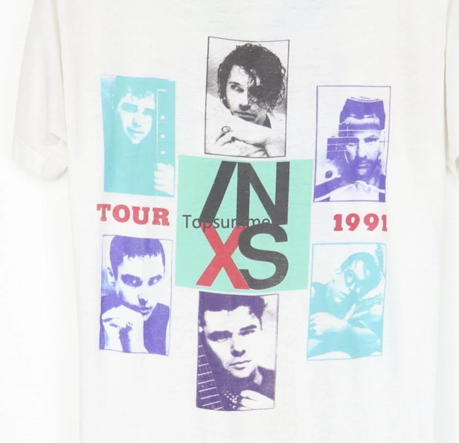 

Vintage Inxs 1991 Tour Fans Short Sleeve White All Size Unisex Shirt C1660