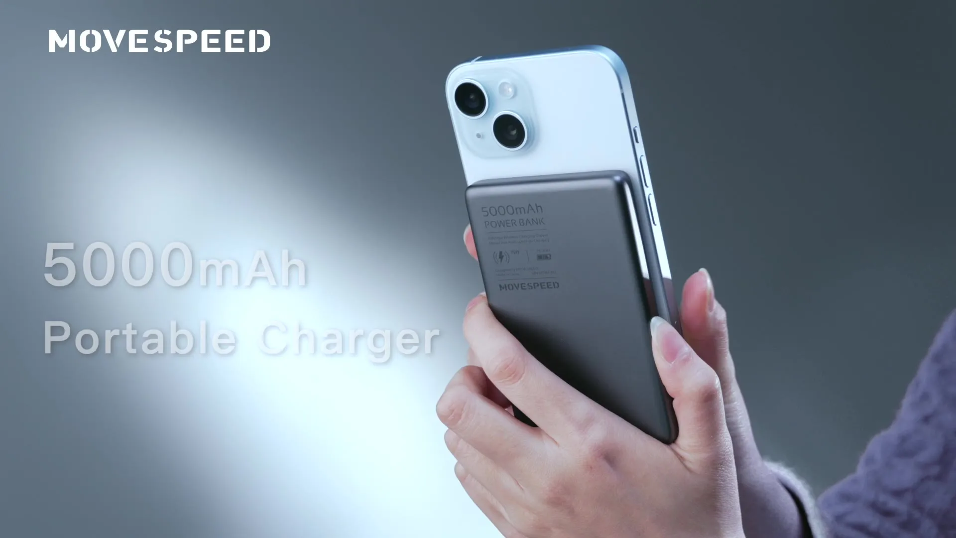 MOVESPEED 5000 мАч Магнитный внешний аккумулятор Тонкий беспроводной Powerbank Портативный