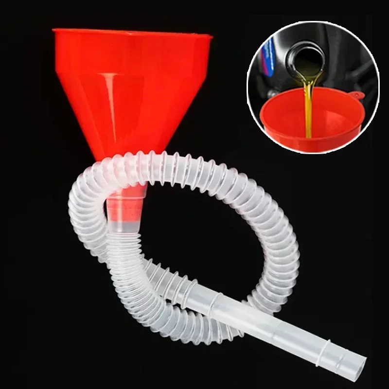 Universal Car Refueling Funnel Detachable Telescopic Engine Funnels Long Gasoline Auto Funnel Filling Oil Motorcycle Pipe D5C6