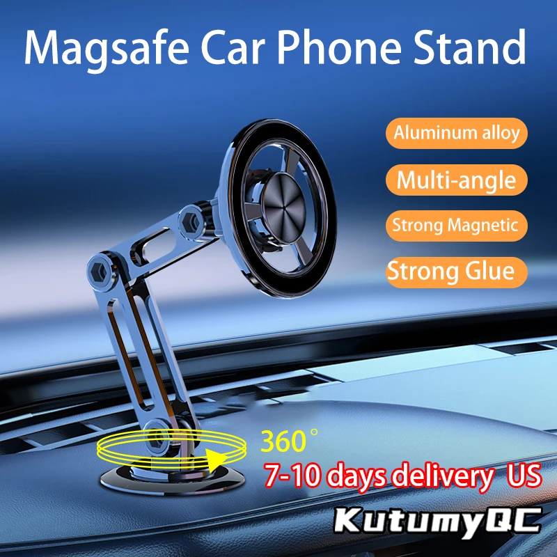 Magsafe 720 Rotate Metal Magnetic Car Phone Holder Foldable Phone Stand Air Vent Magnet Mount GPS Support For All Phone