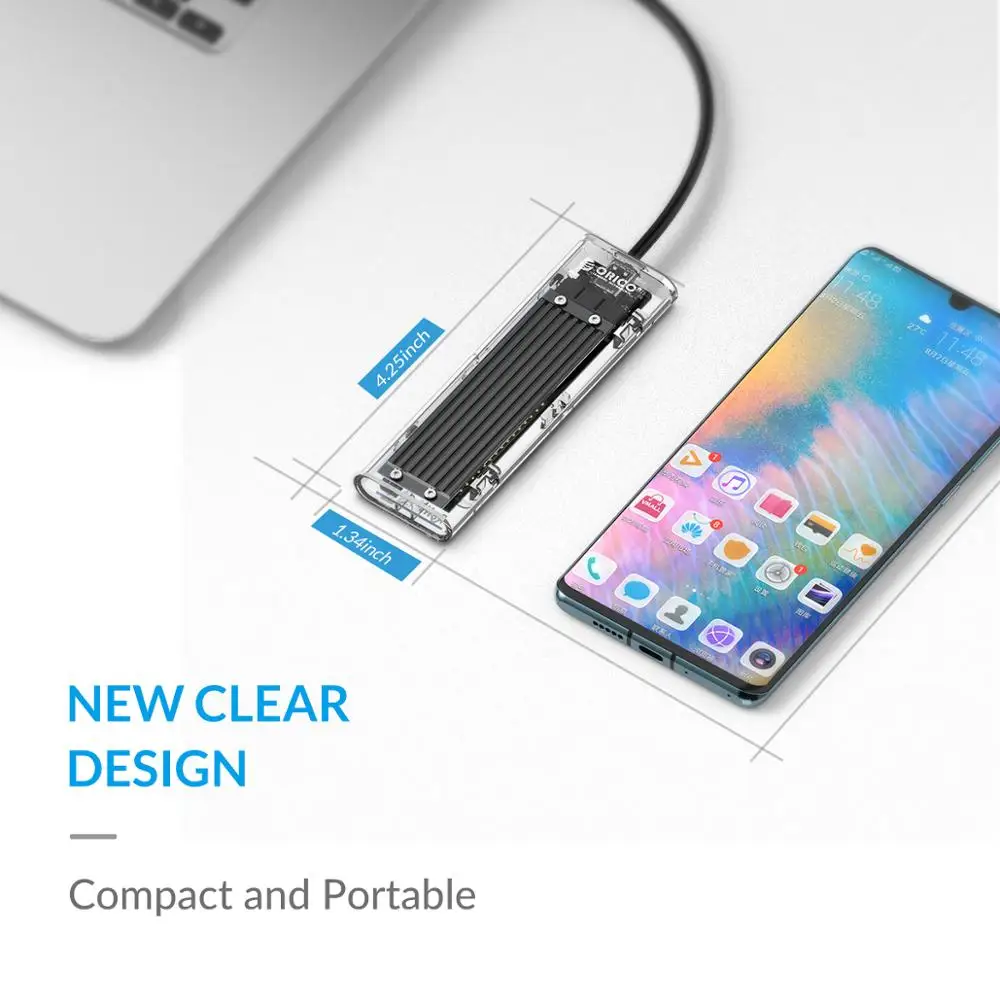 Ssd para Disco Ssd M.2 para Usb c Transparente Gabinete de Disco Rígido para Nvme Pcie Ngff Sata m b Key Disco Ssd Orico-m2 Case - Imagem 5