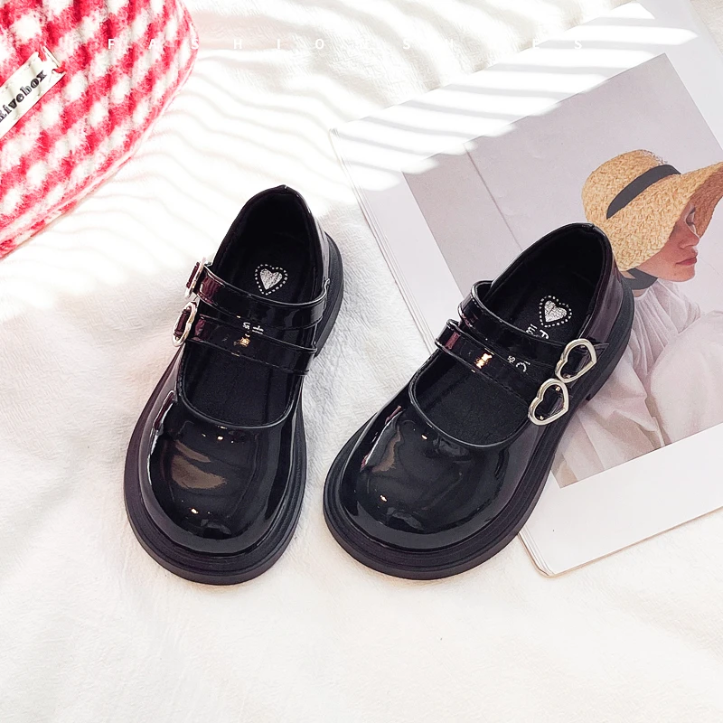 New Girls Princess Mary Jane Shoes Spring Autumn Kids Fashion Leather Shoes Wine Red Sweet Children Causal School Catwalk Shoes