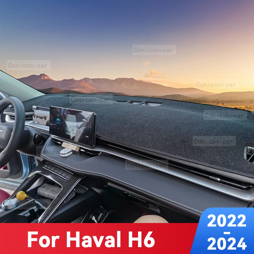 

For Haval H6 3th Gen 2022-2024 Car Dashboard Avoid Light Pad Instrument Platform Desk Cover Mats Carpets Anti-UV Accessories