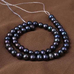 Elegant Black Baroque Freshwater Pearl Beads for DIY Jewelry and Accessories (Black)