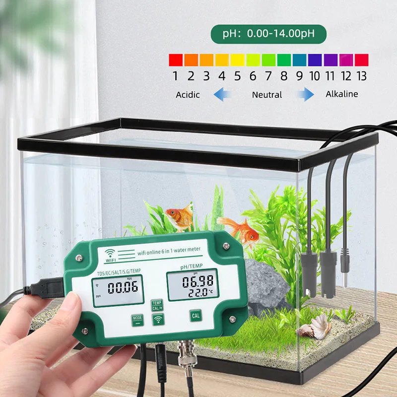 Digital 7 En 1 Ph/tds/ec/orp/salinité/s. Testeur De Qualité De L'eau  Potable, Testeur De Température, Testeur De Ph Pour Aquariums - AliExpress