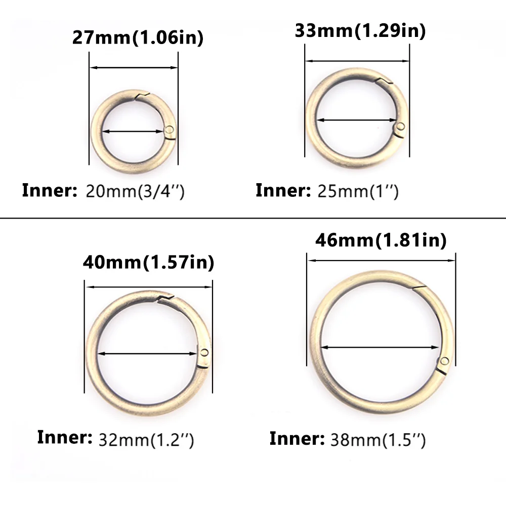 Metal O Ring Keyring Buckles for DIY Jewelry 5pcs