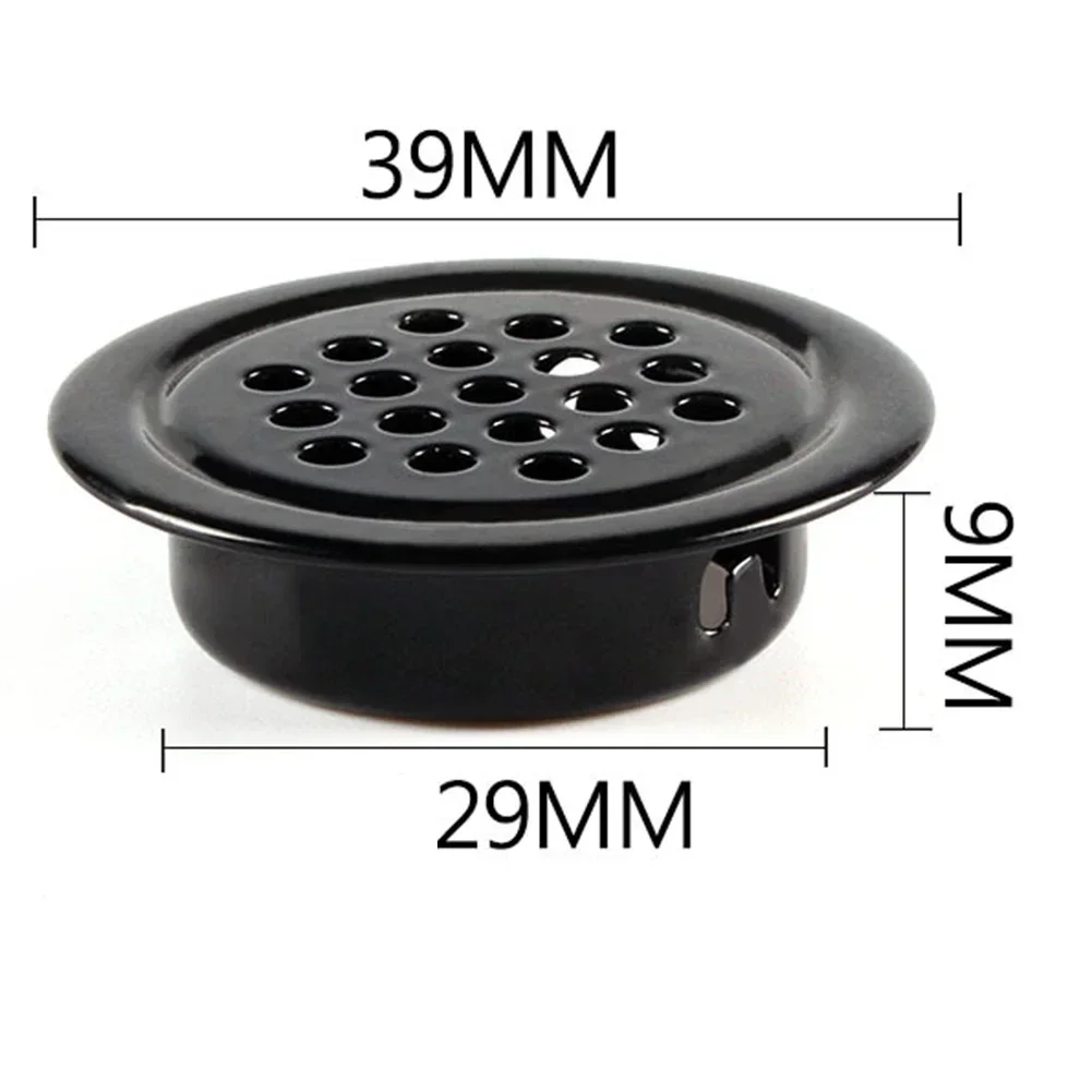Round Cabinet Air Duct Vent 10pcs Dia.19mm-53mm Steel Louver Mesh Hole Plug Decoration Cover Wardrobe Grille Ventilation Systems air vent grille ventilation grille air vent cover ducting ventilation cover