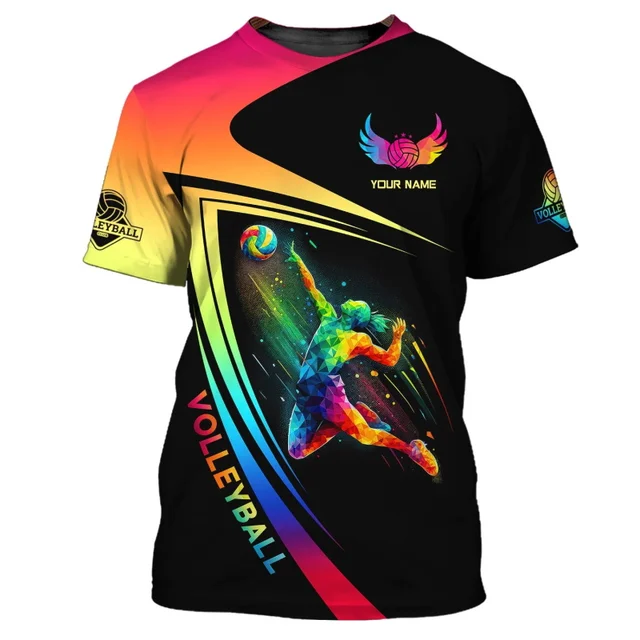 Custom Name Volleyball T-Shirt For Men Women New In Oversized Sport Tshirts For Volleyball Team Gift For Volleyball Players 5