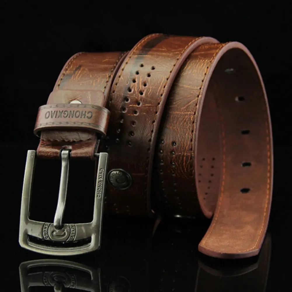 

Cowboy Leather Belt Fashion Rivets Vintage Pin Buckle Waistband Casual Pants Bands Men's Belt