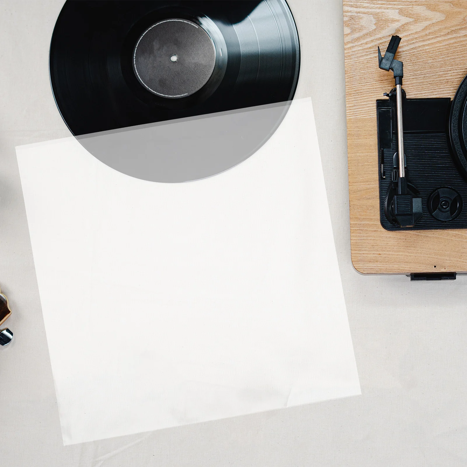 Vinyl Record Cover 30PCS 12.8inch Clear Inner Sleeves Anti-Static 3 Mil Plastic Vinyl Record Cover LP Protective Sleeves For Record 45 RPM