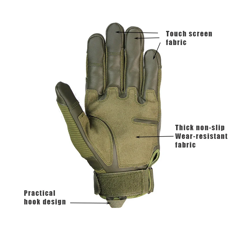 Touch Screen Tactical Gloves Rubber Hard Knuckle Full Finger Gloves Military Army Paintball Airsoft Combat PU Leather Glove Men