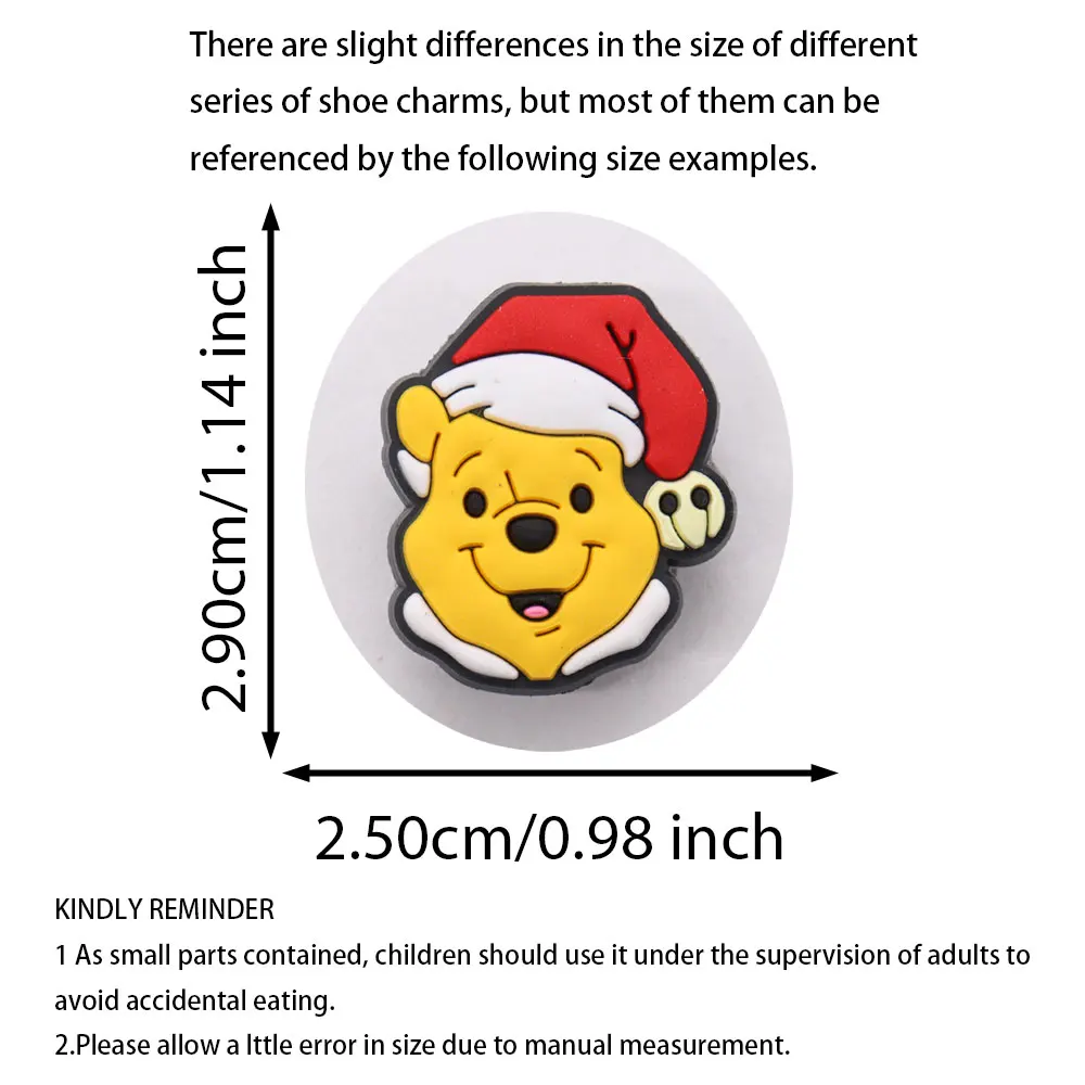1-27Pcs Lovely Winnie the Pooh Piglet Tigger PVC Cartoon Shoe Charms Decoration Kids Buckle Clog DIY Disney Holiday Gift