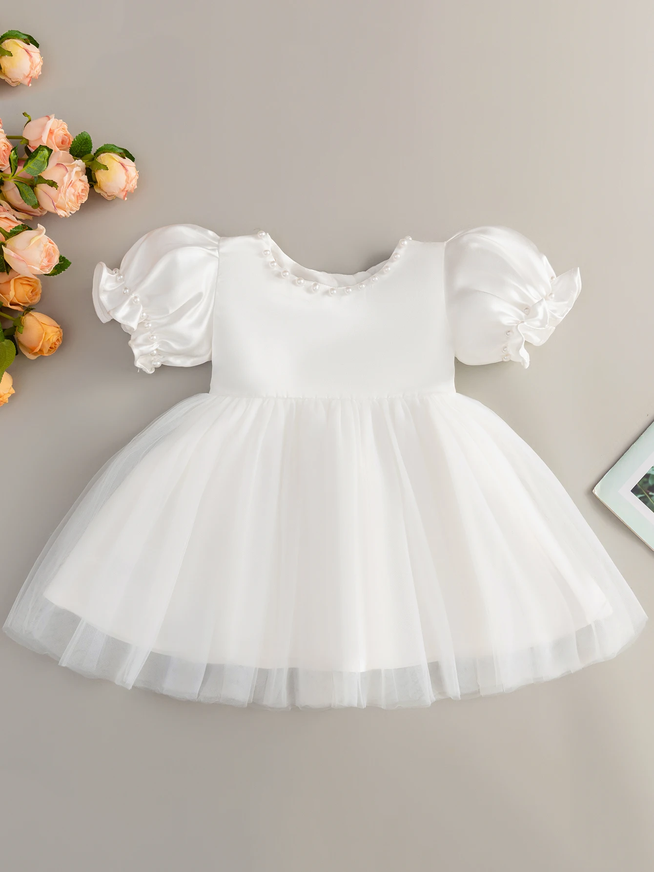 Elegant Sky Blue Satin Princess Dress for Girls with Bowknot - Ideal for Special Occasions