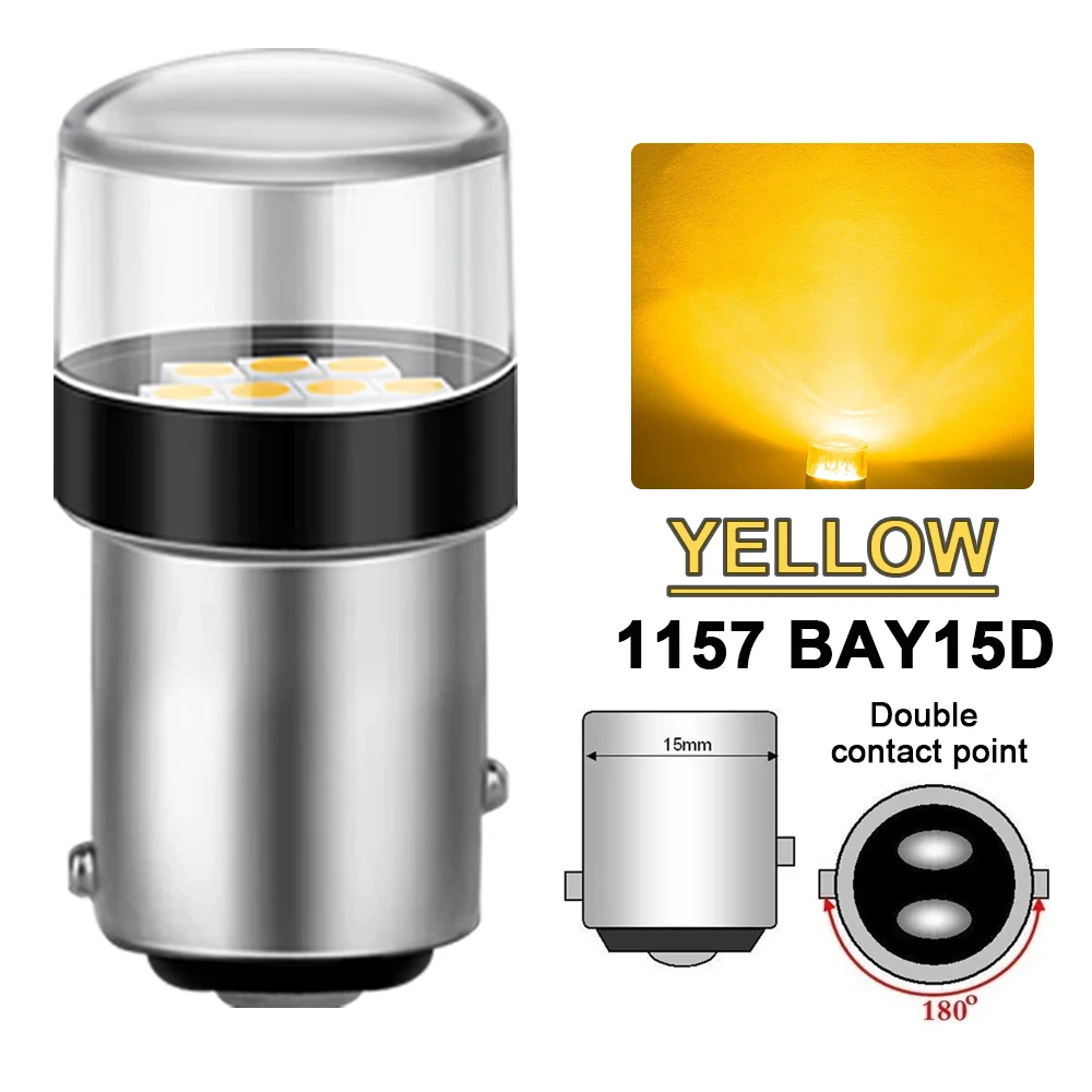 Ultra-Bright White LED Bulbs for Tail, Turn Signal, Parking, and Reverse Lights - 12V, 6500K